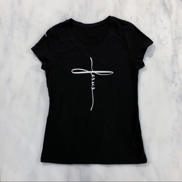 Jesus Name in Cross Christian T-Shirt - Picture 7 of 9